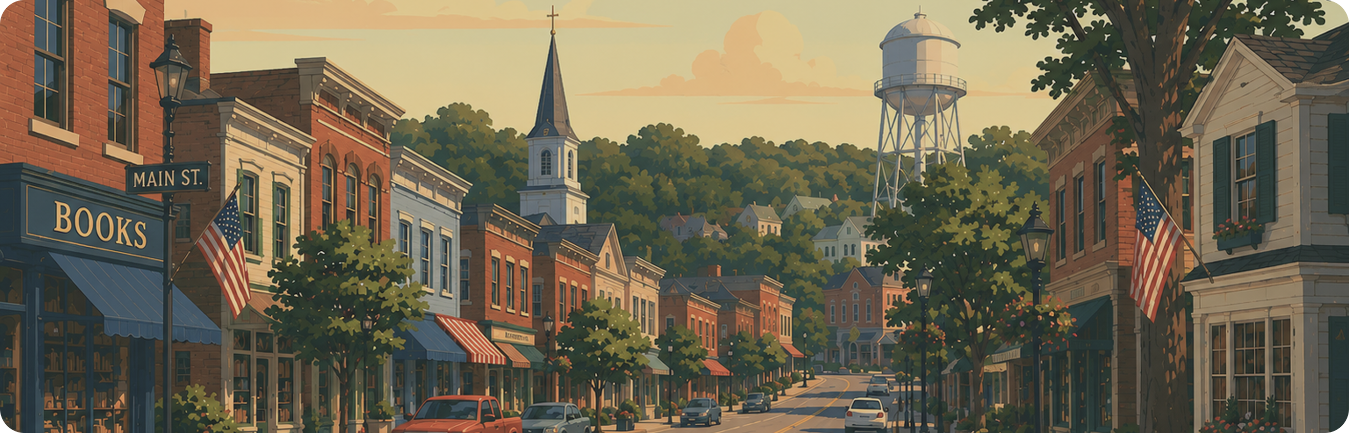 A small-town American main street